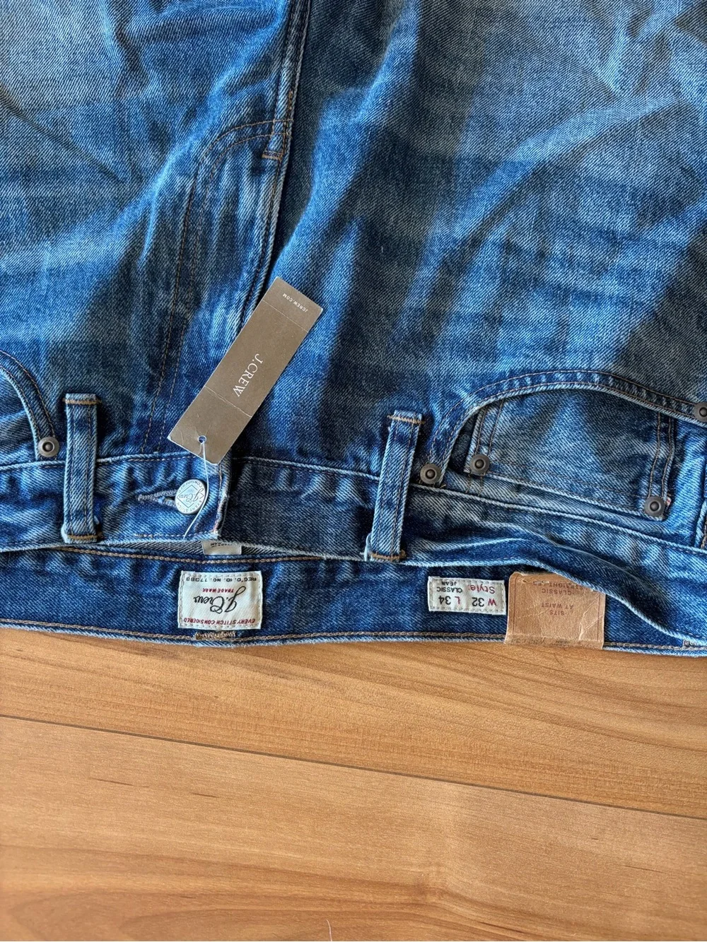 J. Crew Men's Straight-Leg Blue Denim Jeans